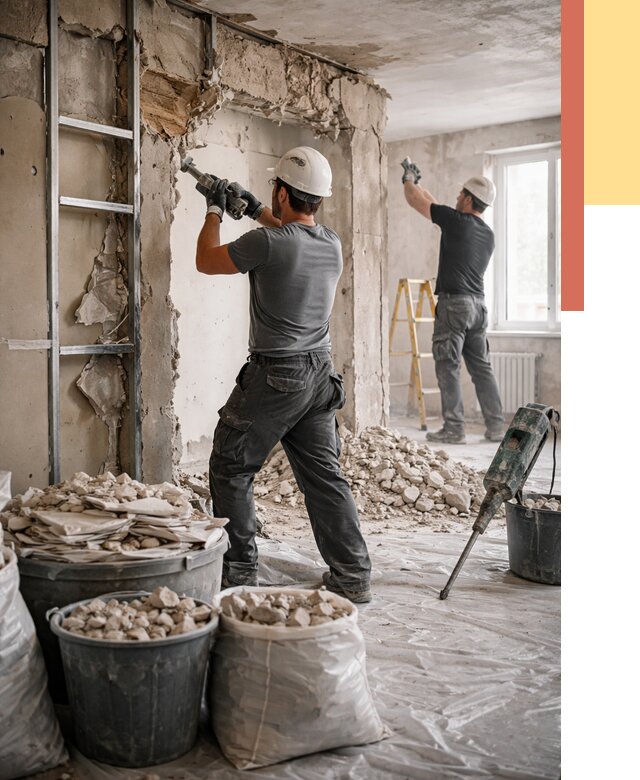 Демонтажные работы в Малгобеке от 2786 руб. — услуги и цена под ключ | ОТДЕЛОЧНИК-Млг