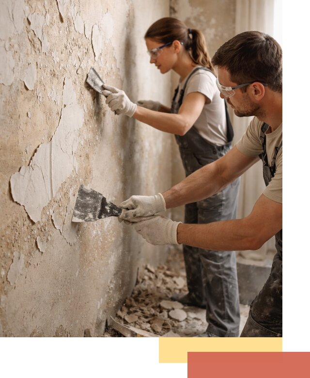 Снятие старой шпаклевки и подготовка поверхностей в Малгобеке