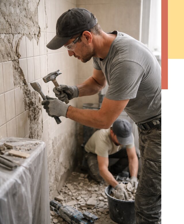 Демонтаж плитки со стен в Малгобеке от 877 руб. — быстро и недорого | ОТДЕЛОЧНИК-Млг