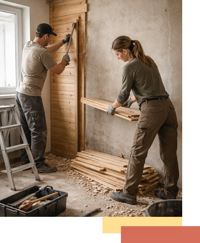 Демонтаж вагонки со стен в Малгобеке — профессиональный демонтаж