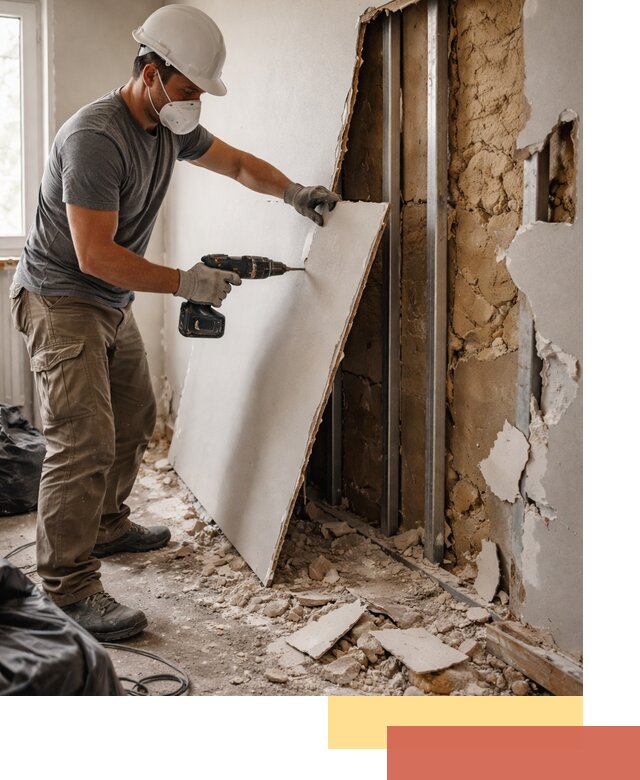 Демонтаж гипсокартона со стен в Малгобеке качественно и быстро