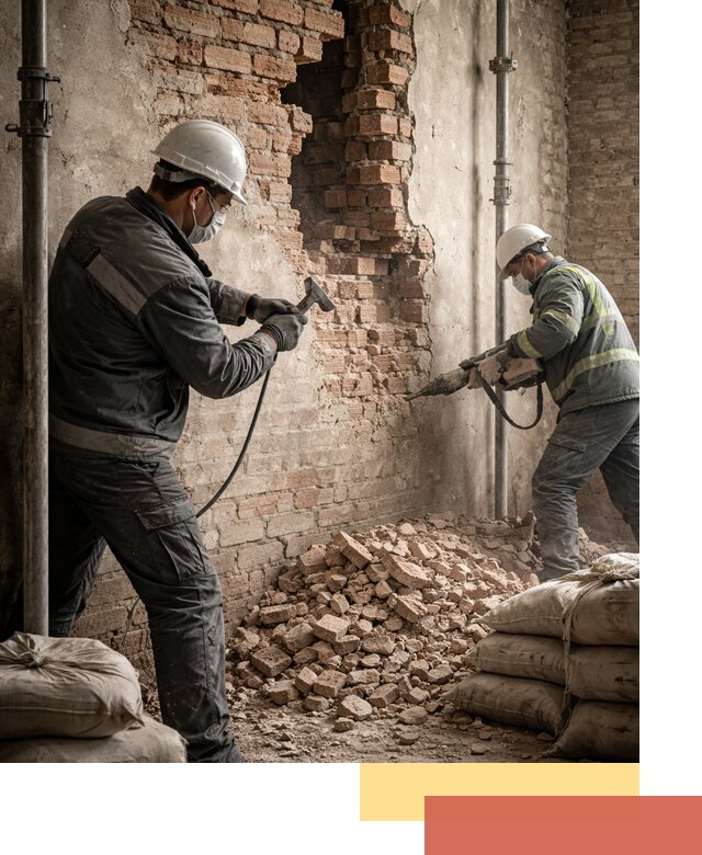 Демонтаж кирпичных стен в Малгобеке быстро и безопасно