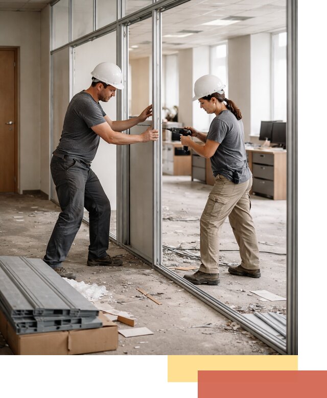 Демонтаж алюминиевых перегородок в Малгобеке быстро и аккуратно