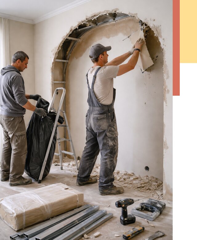 Демонтаж арки из гипсокартона в Малгобеке от 3611 руб. — услуги под ключ | ОТДЕЛОЧНИК-Млг