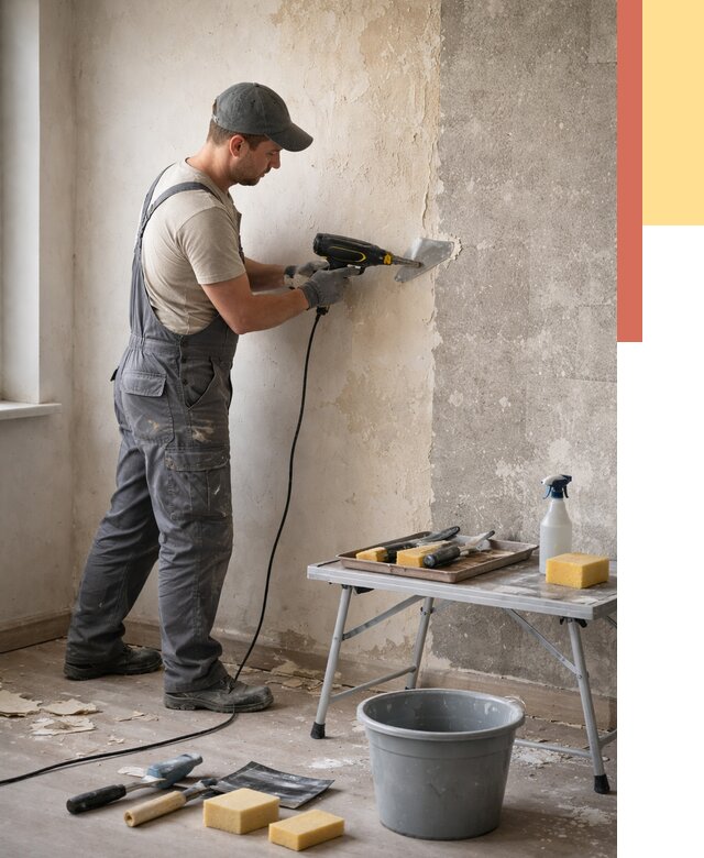 Очистка стен от клея в Малгобеке от 1909 руб. — снятие и удаление клея со стен | ОТДЕЛОЧНИК-Млг