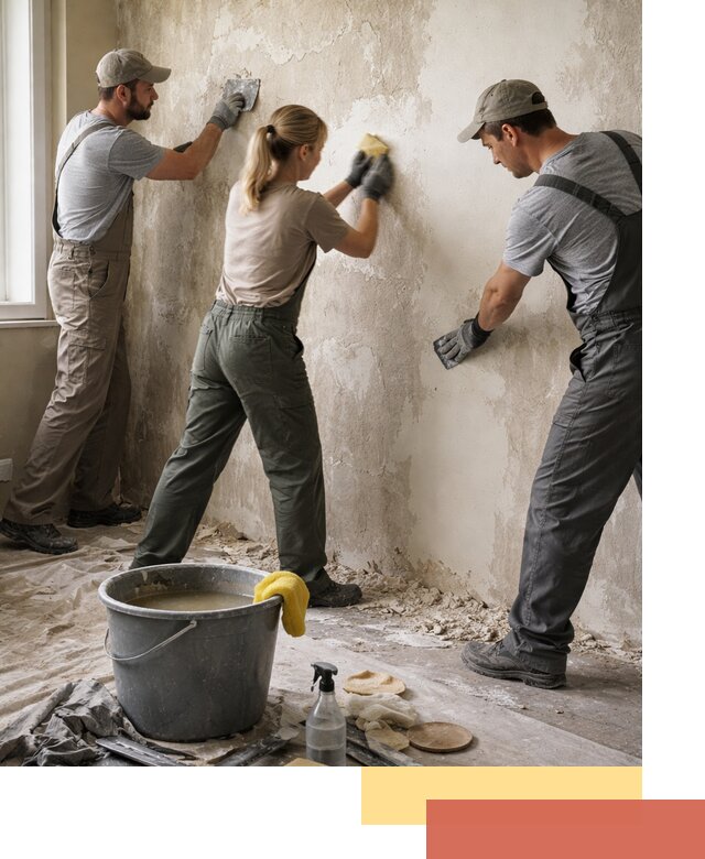 Очистка стен от клея и грунтовки в Малгобеке качественно и быстро