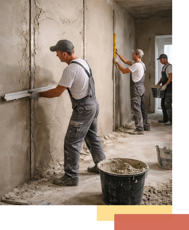 Штукатурка стен по маякам в Малгобеке — точная и ровная поверхность