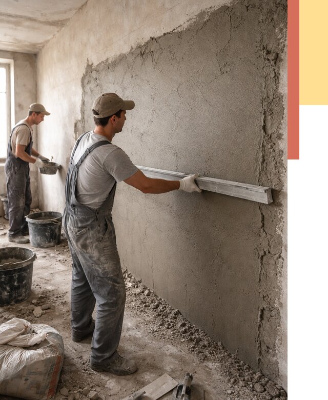 Цементная штукатурка стен в Малгобеке от 4643 руб/м2 — быстро и недорого | ОТДЕЛОЧНИК-Млг