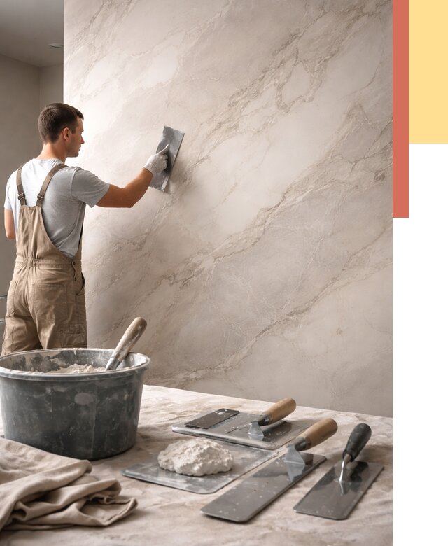 Декоративная штукатурка под мрамор в Малгобеке от 2889 руб./м² — быстро и недорого | ОТДЕЛОЧНИК-Млг