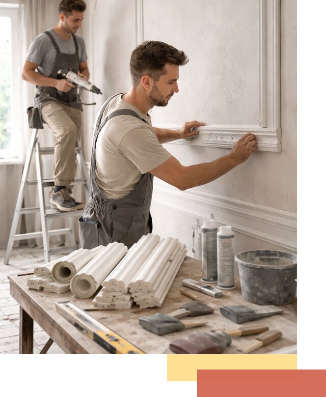 Монтаж лепнины на стены в Малгобеке профессионально и качественно