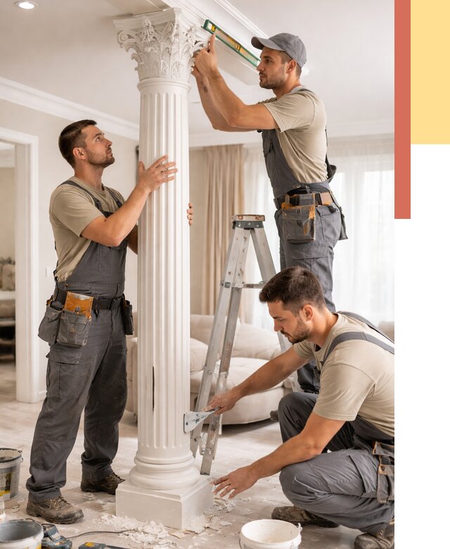 Установка декоративных колонн в Малгобеке от 12382 руб. под ключ | ОТДЕЛОЧНИК-Млг