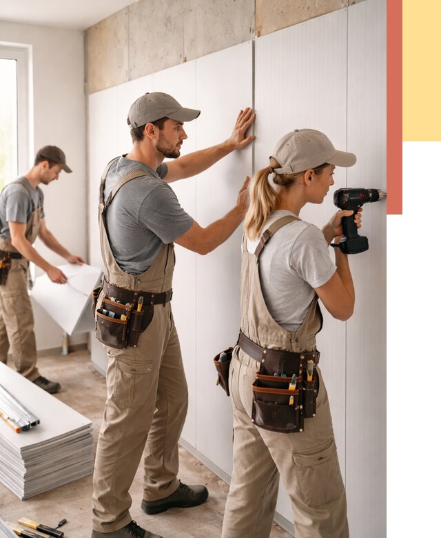 Монтаж ПВХ панелей на стены в Малгобеке от 464 руб/м2 — быстро и недорого | ОТДЕЛОЧНИК-Млг