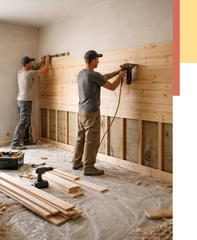 Монтаж деревянной вагонки на стены в Малгобеке от 7739 руб. | Услуги монтажа вагонки | ОТДЕЛОЧНИК-Млг