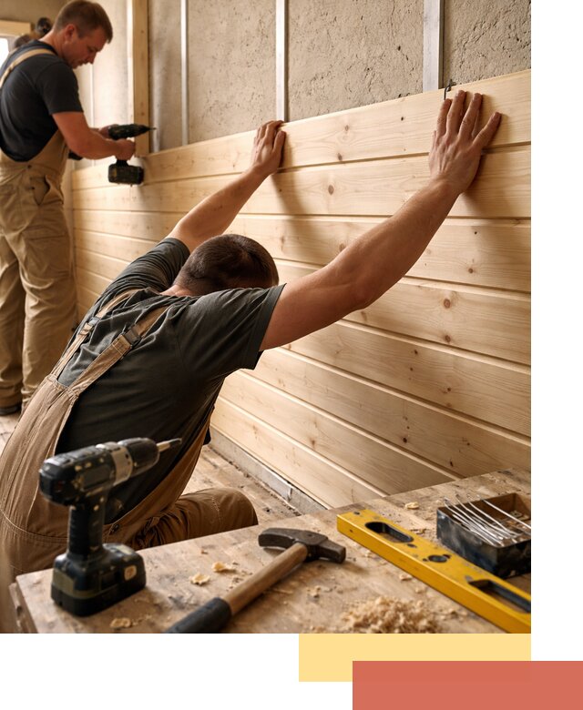 Монтаж деревянной вагонки на стены в Малгобеке быстро и качественно