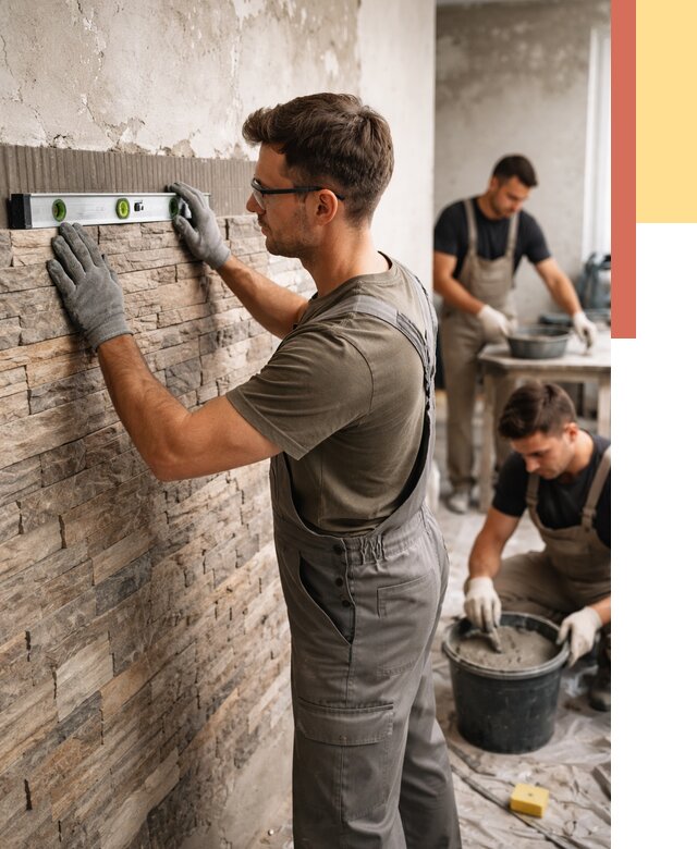 Монтаж искусственного камня в Малгобеке от 4643 руб. под ключ | ОТДЕЛОЧНИК-Млг