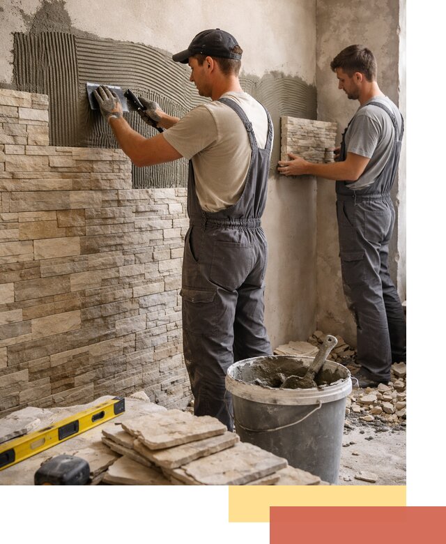 Монтаж искусственного камня в Малгобеке — облицовка стен и фасадов