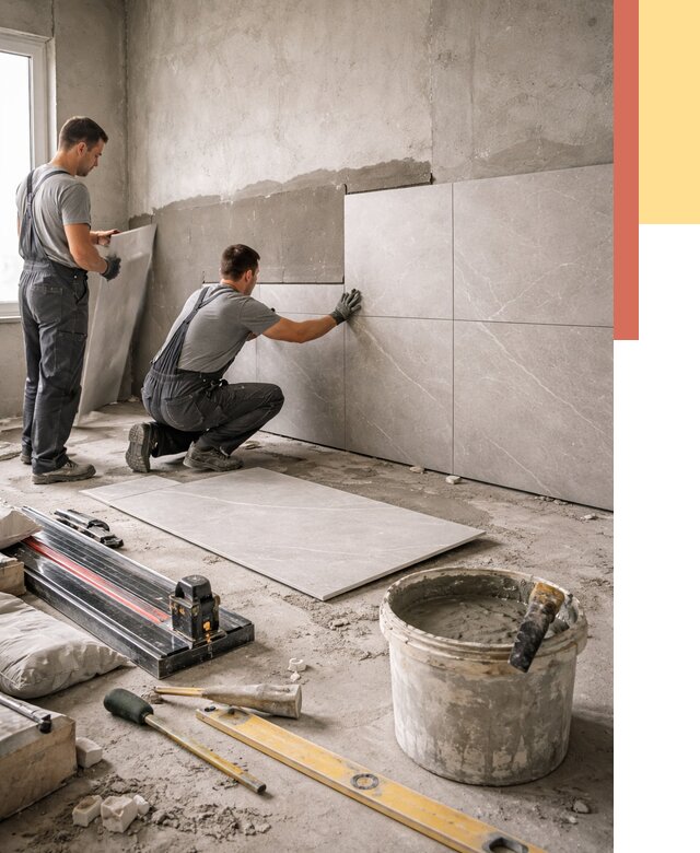 Облицовка стен керамогранитом в Малгобеке от 4334 руб./м² — услуги под ключ | ОТДЕЛОЧНИК-Млг