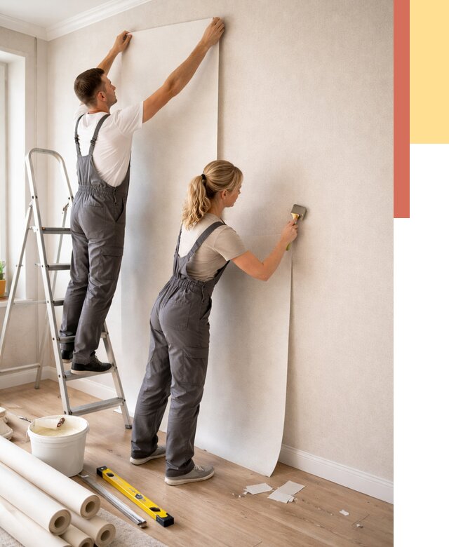 Поклейка флизелиновых обоев в Малгобеке от 6191 руб. | Быстро и недорого — ОТДЕЛОЧНИК-Млг