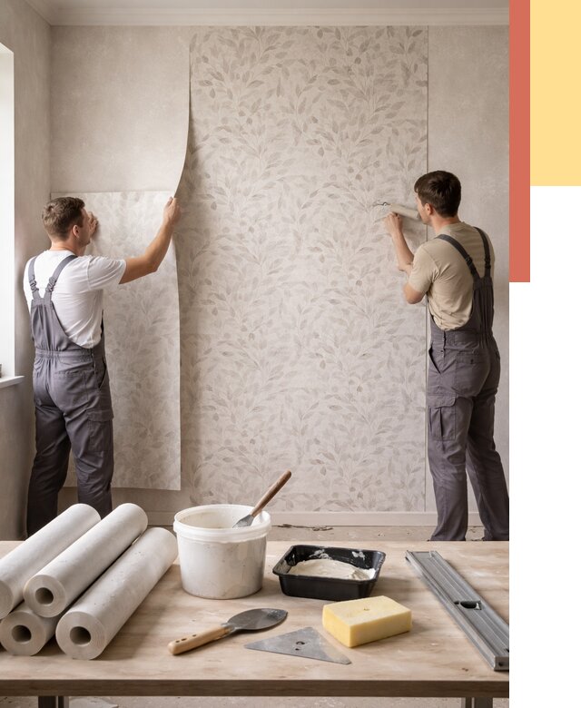Поклейка обоев с подбором рисунка в Малгобеке от 3611 руб. | ОТДЕЛОЧНИК-Млг - быстро и недорого