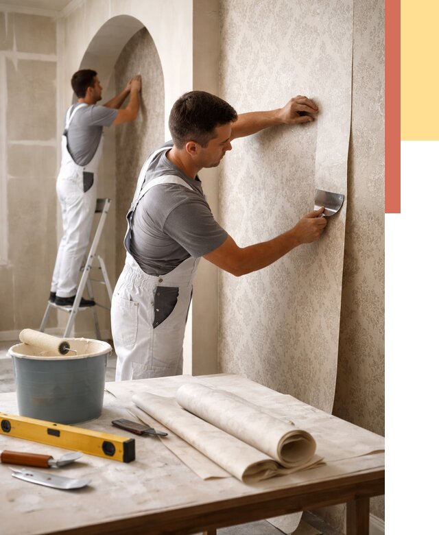 Поклейка обоев на сложные стены в Малгобеке от 2889 руб. под ключ | ОТДЕЛОЧНИК-Млг