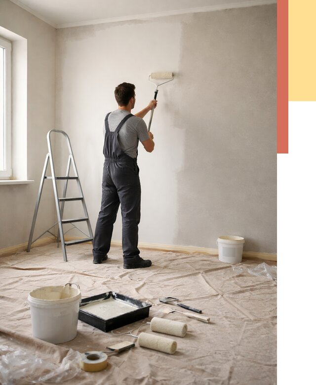 Покраска стен моющейся краской в Малгобеке от 361 руб./м² — быстро и недорого | ОТДЕЛОЧНИК-Млг