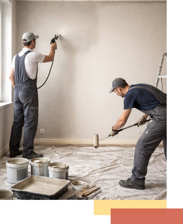 Покраска стен моющейся краской и защита поверхностей в Малгобеке