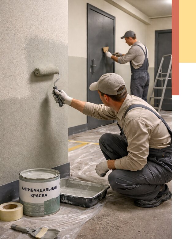 Покраска стен антивандальной краской в Малгобеке от 4643 руб./м² под ключ | ОТДЕЛОЧНИК-Млг