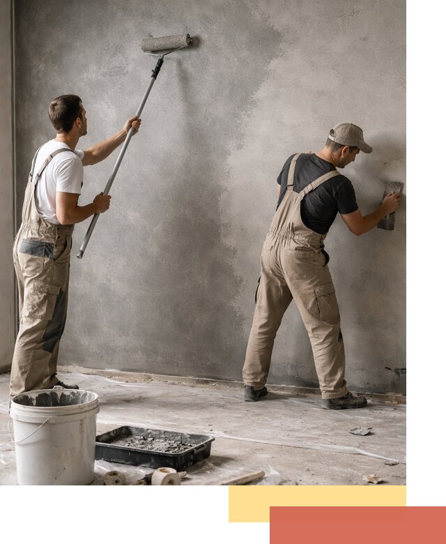 Покраска стен под бетон в Малгобеке профессионально и недорого