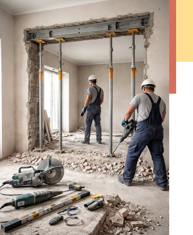 Прорезка проема в стене в Малгобеке от 4643 руб. — быстро и недорого | ОТДЕЛОЧНИК-Млг