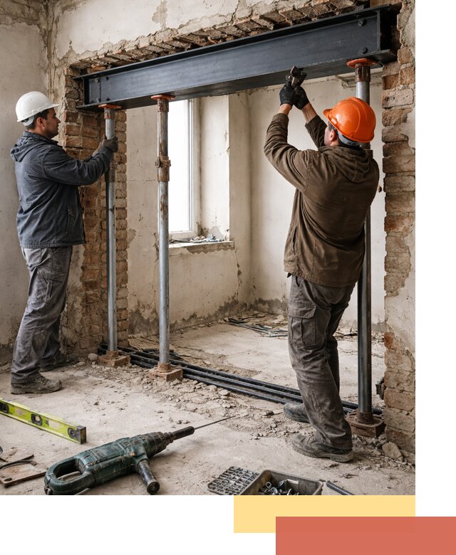 Усиление проема в стене в Малгобеке для расширения и безопасности