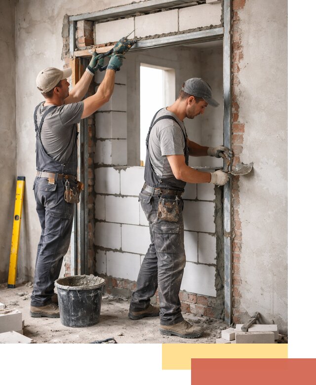 Закладка дверного проема под ключ в Малгобеке: демонтаж, монтаж, отделка