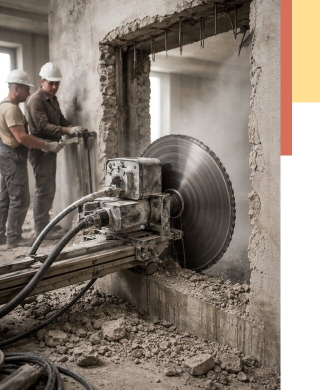 Алмазная резка проемов в Малгобеке от 4643 руб. быстро и недорого | ОТДЕЛОЧНИК-Млг