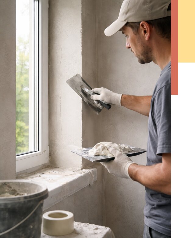 Штукатурка откосов в Малгобеке от 4643 руб/м² — услуги и выравнивание под ключ | ОТДЕЛОЧНИК-Млг