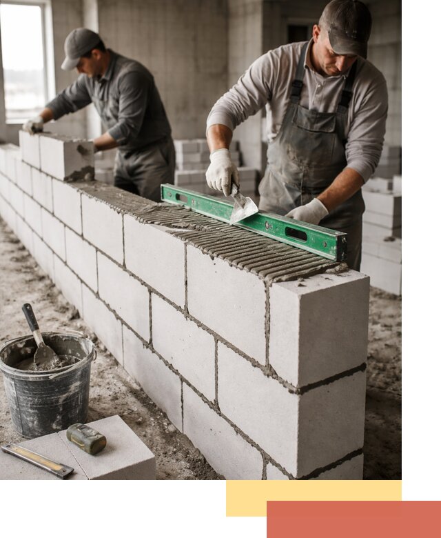 Кладка перегородок из газобетона в Малгобеке быстро и качественно