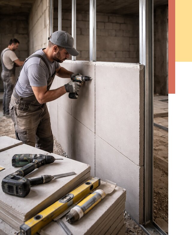 Кладка влагостойких перегородок ПГП в Малгобеке от 1238 руб. под ключ | ОТДЕЛОЧНИК-Млг