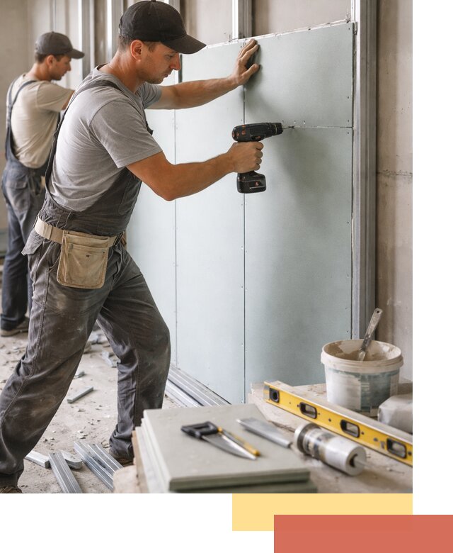 Кладка влагостойких перегородок ПГП в Малгобеке