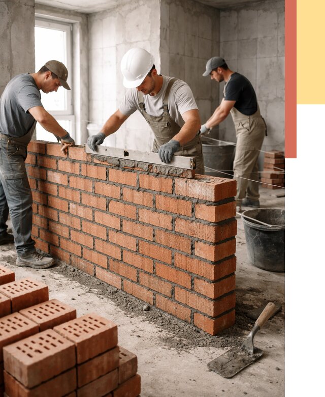 Кладка перегородок из кирпича в Малгобеке от 3611 руб. за м² | ОТДЕЛОЧНИК-Млг