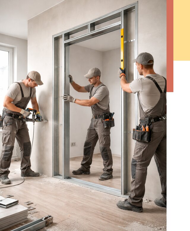 Устройство дверного проема в перегородке в Малгобеке от 4643 руб. под ключ | ОТДЕЛОЧНИК-Млг