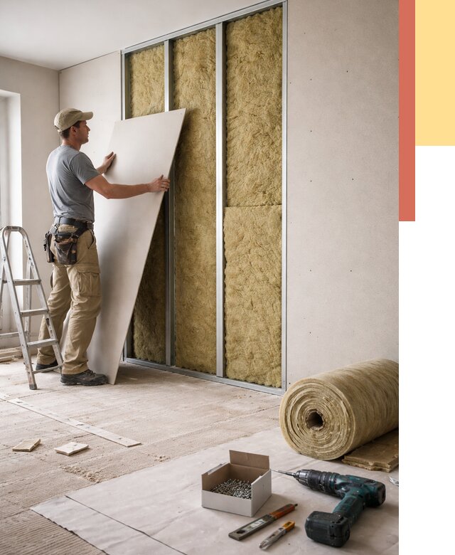 Перегородка из гипсокартона с шумоизоляцией в Малгобеке от 3219 руб. | ОТДЕЛОЧНИК-Млг