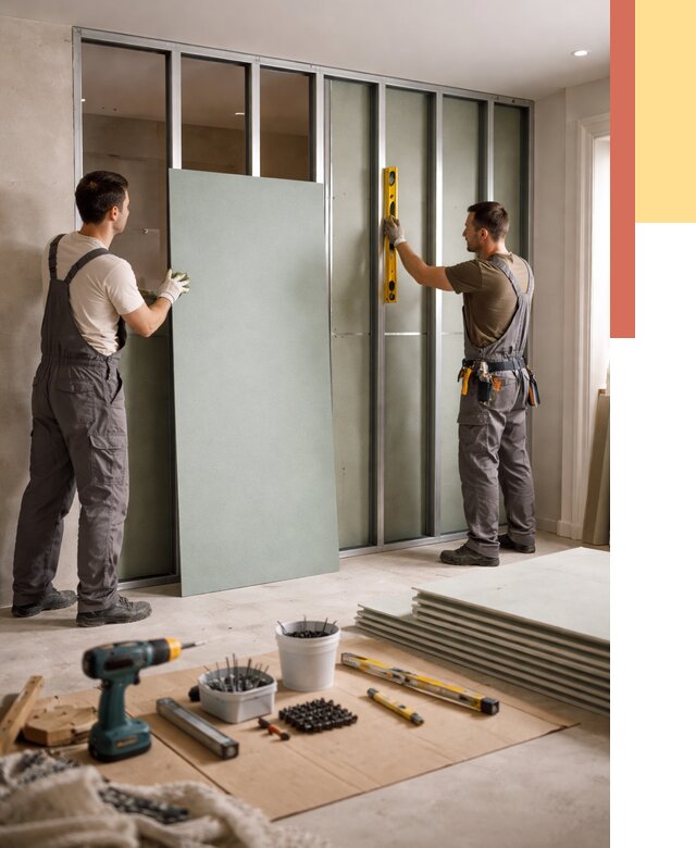 Перегородка из влагостойкого гипсокартона в Малгобеке от 4953 руб. — монтаж под ключ | ОТДЕЛОЧНИК-Млг