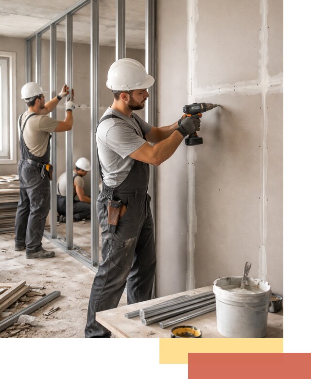 Перегородки из огнестойкого гипсокартона в Малгобеке под ключ