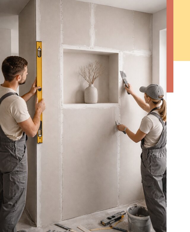 Перегородка из гипсокартона с нишей в Малгобеке от 3353 руб. под ключ | ОТДЕЛОЧНИК-Млг