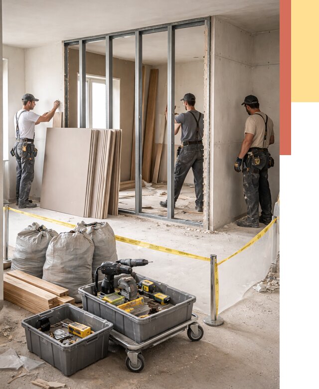 Перенос гипсокартонной перегородки в Малгобеке под ключ от 4643 руб. | Демонтаж и монтаж – ОТДЕЛОЧНИК-Млг