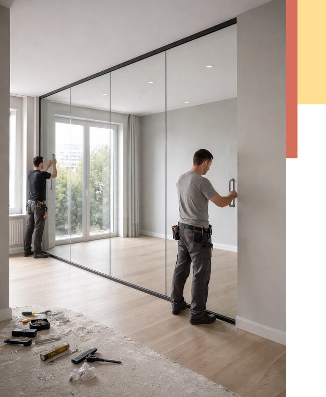 Изготовление стеклянных перегородок в Малгобеке от 12743 руб. под ключ | ОТДЕЛОЧНИК-Млг