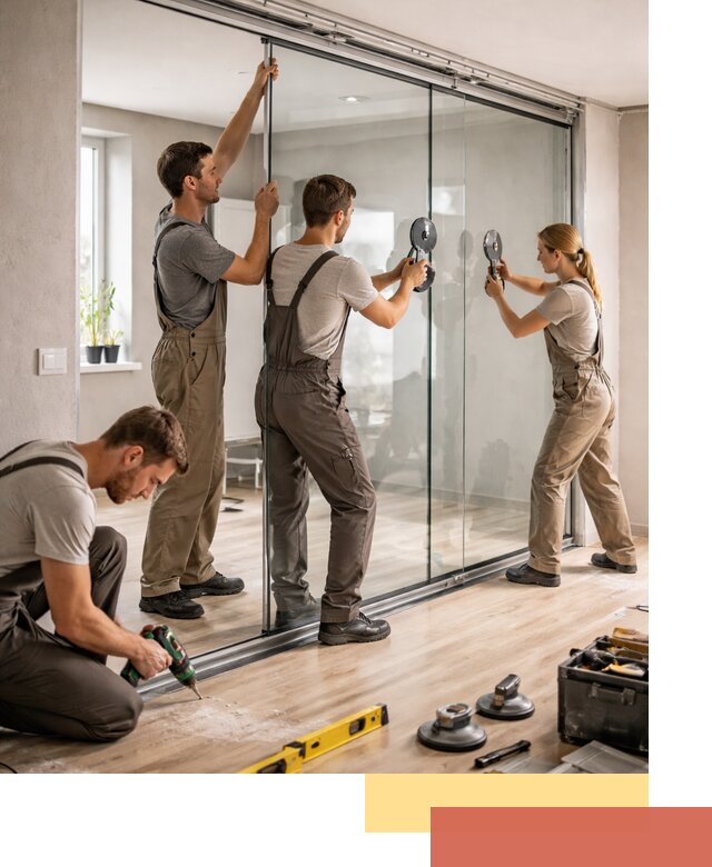 Изготовление стеклянных перегородок на заказ в Малгобеке