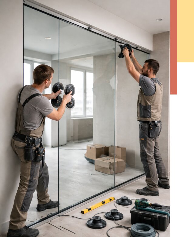 Монтаж стеклянных перегородок в Малгобеке от 6707 руб. | ОТДЕЛОЧНИК-Млг