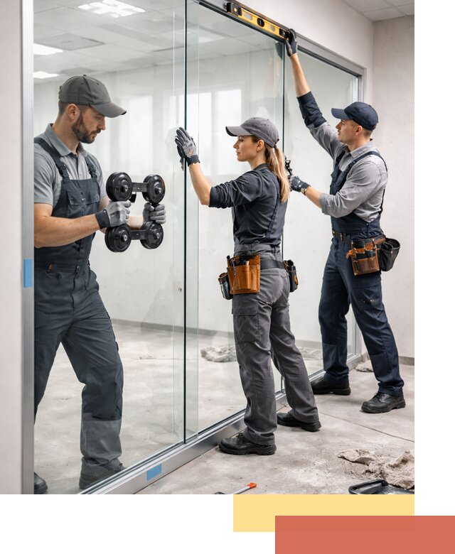 Профессиональный монтаж стеклянных перегородок в Малгобеке