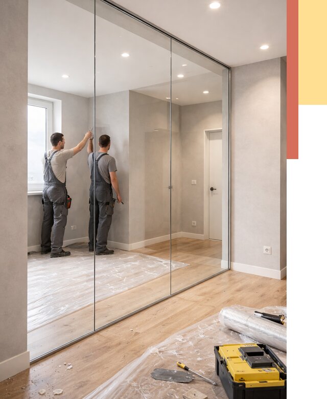 Безрамные стеклянные перегородки в Малгобеке — монтаж от 9802 руб. | ОТДЕЛОЧНИК-Млг