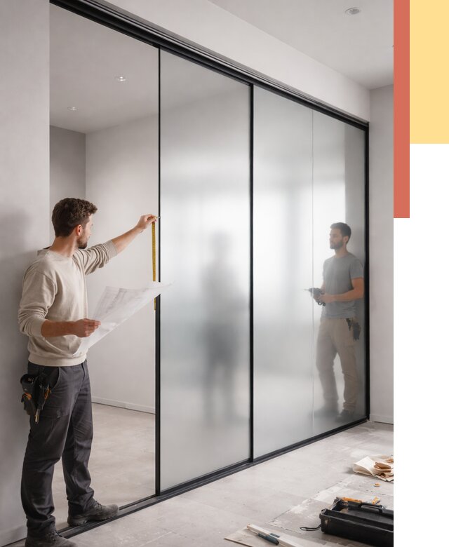 Матовые стеклянные перегородки в Малгобеке от 8770 руб. — монтаж и установка | ОТДЕЛОЧНИК-Млг