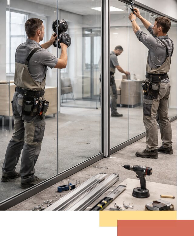 Стеклянные офисные перегородки под ключ в Малгобеке